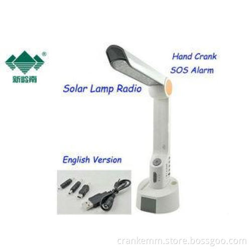 High Powered Led Solar Table Lamp Dynamo Crank Flashlight F